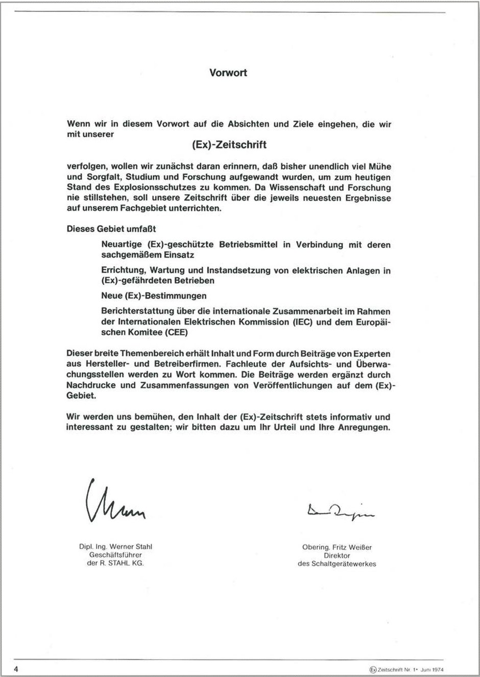 Die Zielstellung der Ex-Zeitschrift 1974