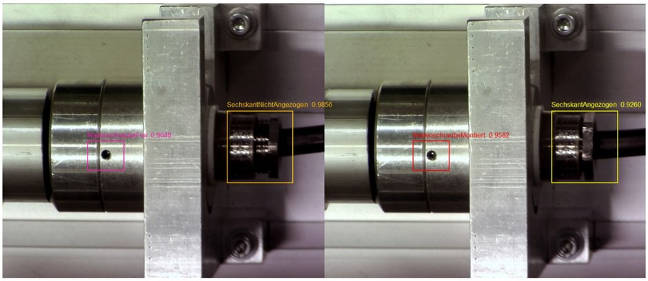 Abbildung 6: Detektion der kritischen Montageschritte durch das Objekterkennungs-Modul