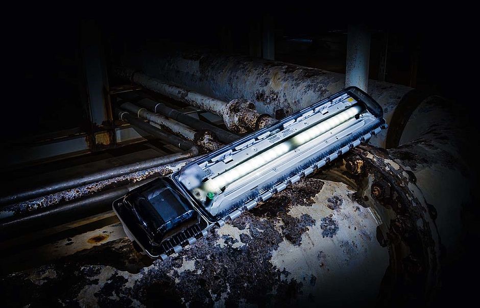 Bild 2: EXLUX 6009/2 Sicherheitsleuchte mit eingebauter Batterie